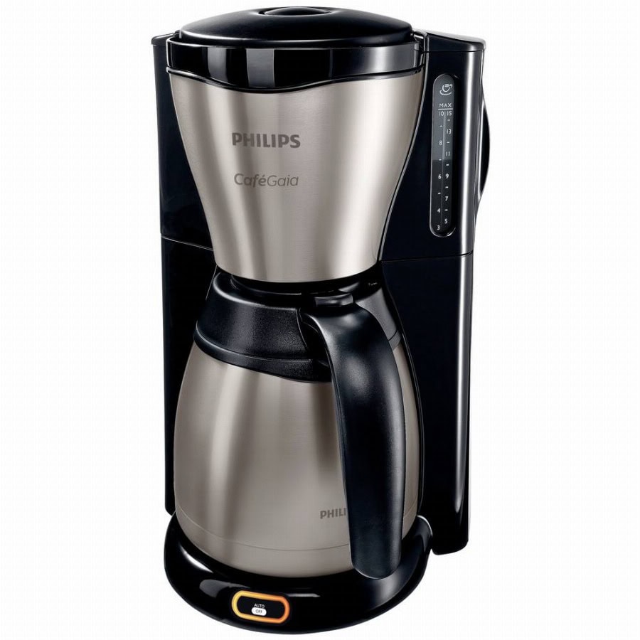 Philips Home Café Gaia HD7548/20 Koffiezetapparaat Zwart, RVS Capaciteit koppen: 15 Met thermoskan