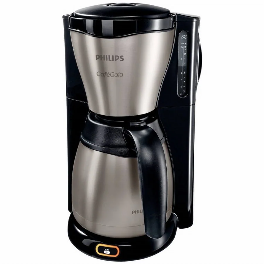 Philips Home Café Gaia HD7548/20 Koffiezetapparaat Zwart, RVS Capaciteit koppen: 15 Met thermoskan