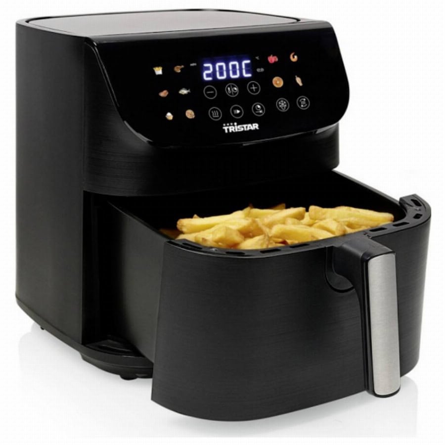 Tristar FR-9073 Airfryer 9 l 1800 W Anti-aanbaklaag, Digitale timer Zwart