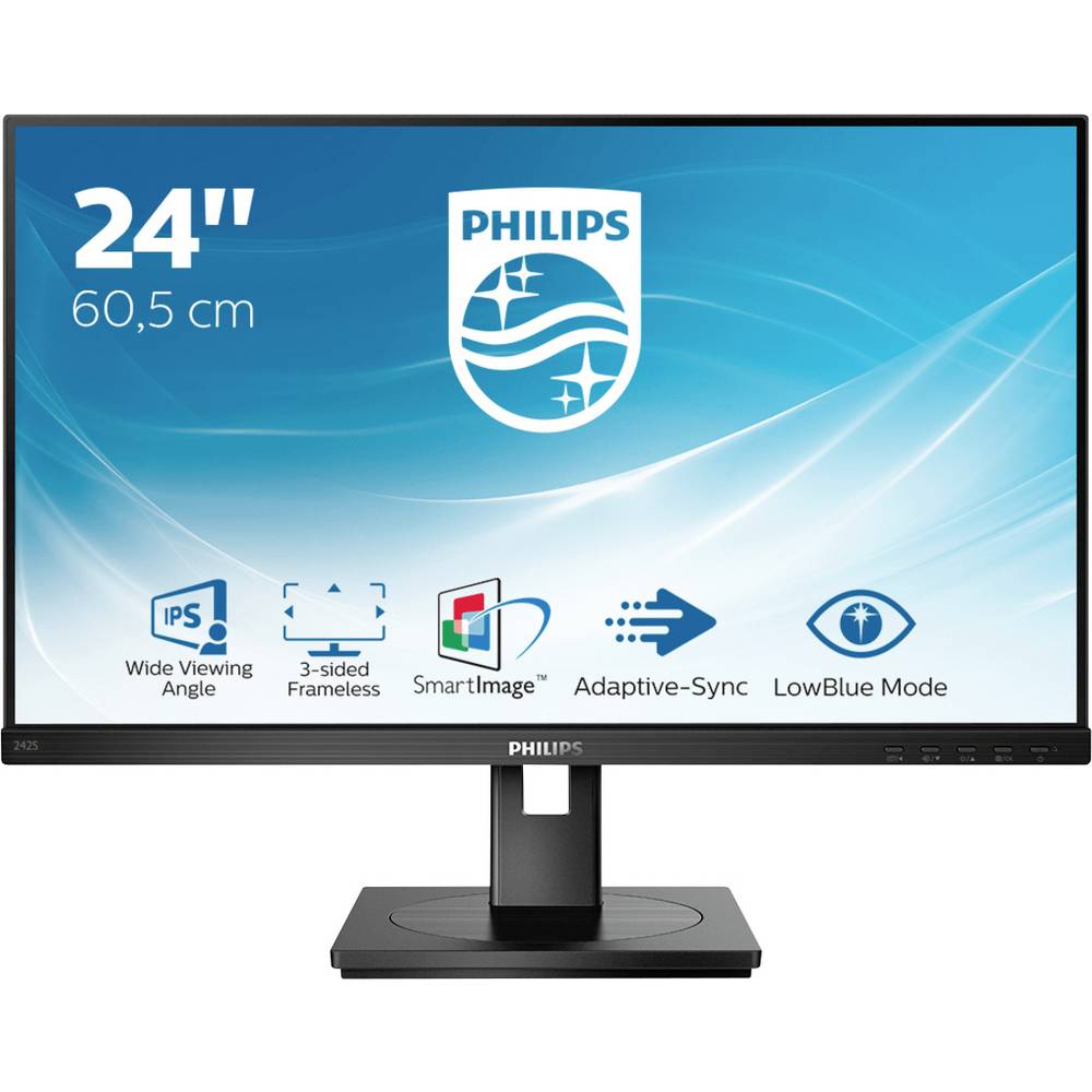 Philips 242S1AE LCD-monitor Energielabel E (A – G) 61 cm (24 inch) 1920 x 1080 Pixel 16:9 4 ms Hoofdtelefoonaansluiting, Audio-Line-in IPS LED