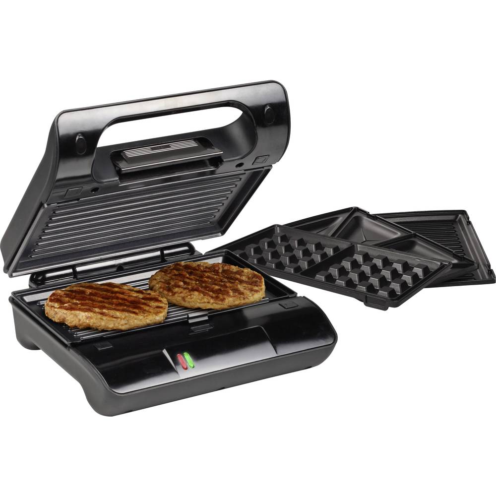 Princess Multi Sandwich Contactgrill Compact Pro 117002 – 3 Sets verwisselbare platen – Tosti apparaat – Wafelijzer – Panini grill – Verticaal opbergbaar – RVS design