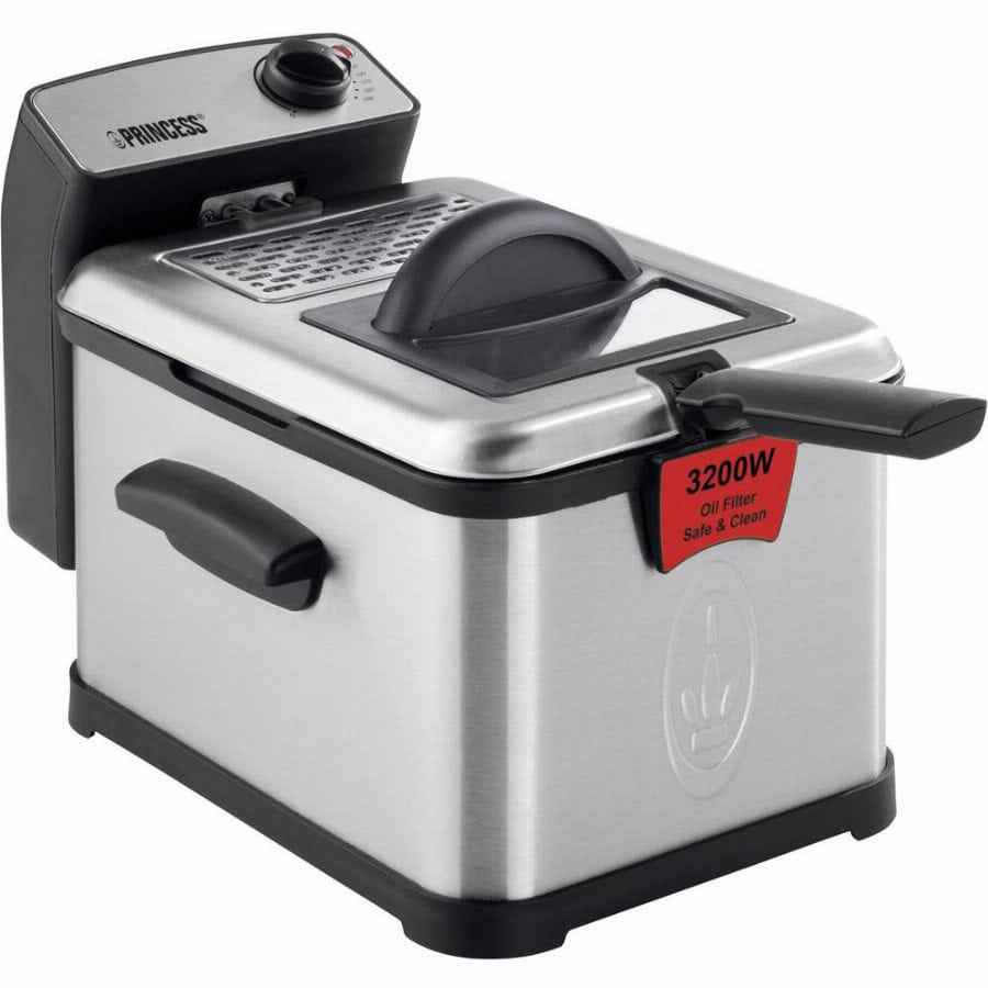 Princess Superior Friteuse met koudezone 3 l 3200 W Met handmatige temperatuursinstelling RVS, Zwart