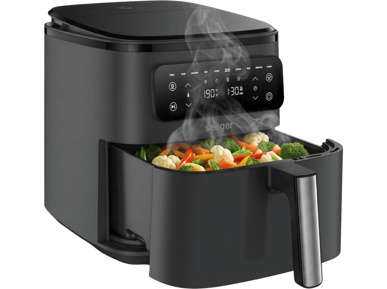 Seeger Steamfry Sgr1007bk - Airfryer Met Stoomfunctie Zwart 7 L