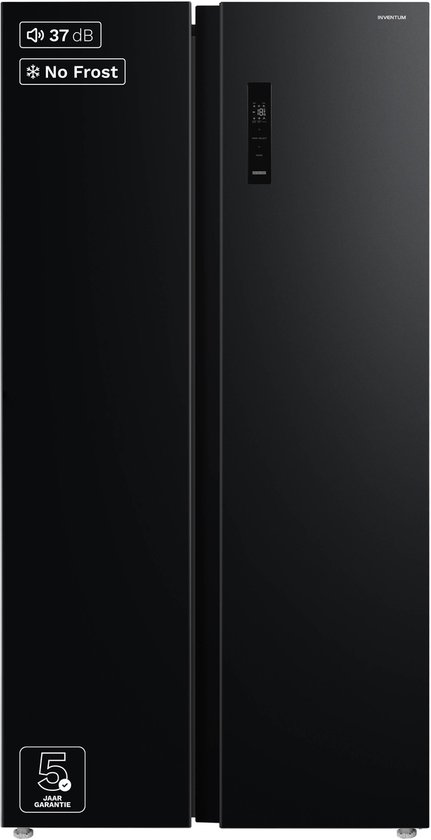 Inventum SKV0178B No Frost energiezuinige Amerikaanse koelkast - 555 liter - Digitaal led-display - IJsblokjesmaker - Stil: 37 dB - Superkoelen - Supervriezen - 2 deuren - Energiel…