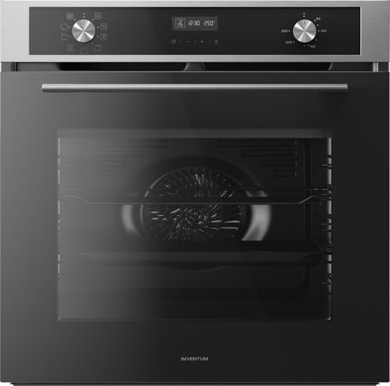Inventum IOM6072RK Inbouwoven – 72L – Hetelucht & Grill – 60cm – 50-250°C – 8 standen – Zwart/RVS