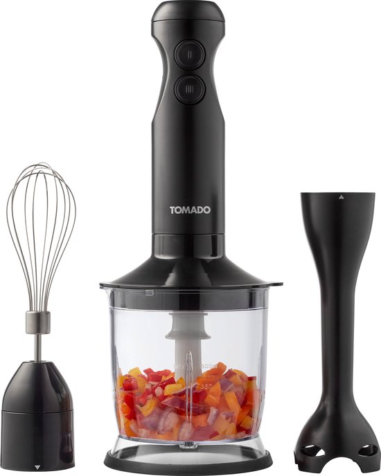Tomado TSB3501B - Staafmixer - Hand blender - Staafmixer set - Hakmolen - Garde - 350W - 2 snelheden - Zwart