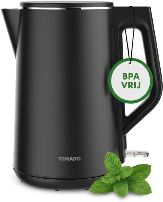 Tomado TWK1708B – Waterkoker – Dubbelwandig – BPA vrij – 2200 watt – RVS – 1,5 liter – Zwart