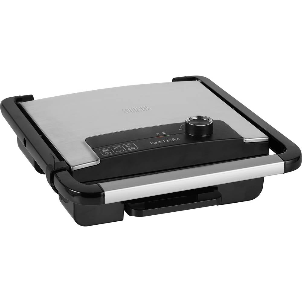 Princess Panini Grill Pro 112425 – Contactgrill groot 30 x 27cm – Tosti apparaat – Grill apparaat – Zwevend bovendeksel – Regelbare thermostaat – 2000W