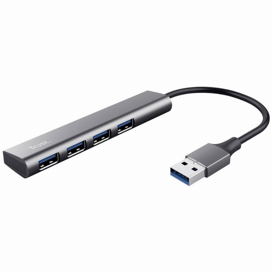 Trust Halyx-4-port 24947 USB-hub 1 + 4 poorten USB-A USB 3.2 Gen1 5 GBit/s Donkergrijs