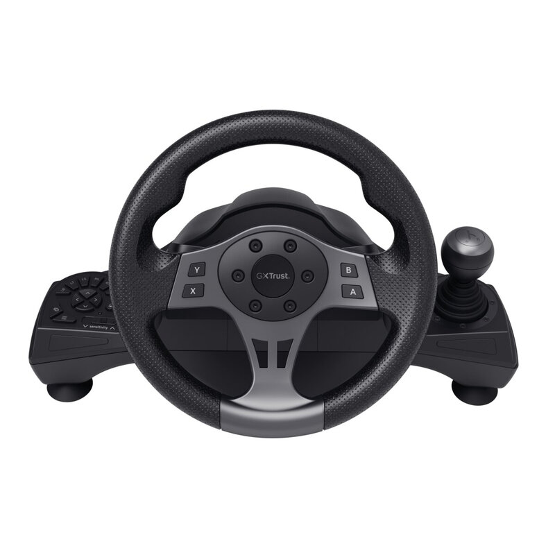 Trust GXT 289 Movi - Racestuur met pedalen - Vibration Feedback - 270-graden draaibereik - Voor pc - Zwart