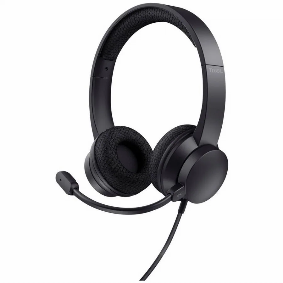 Trust HS-260 Over Ear headset Kabel Stereo Zwart Ruisonderdrukking (microfoon) Headset, Volumeregeling, Microfoon uitschakelbaar (mute) Computer