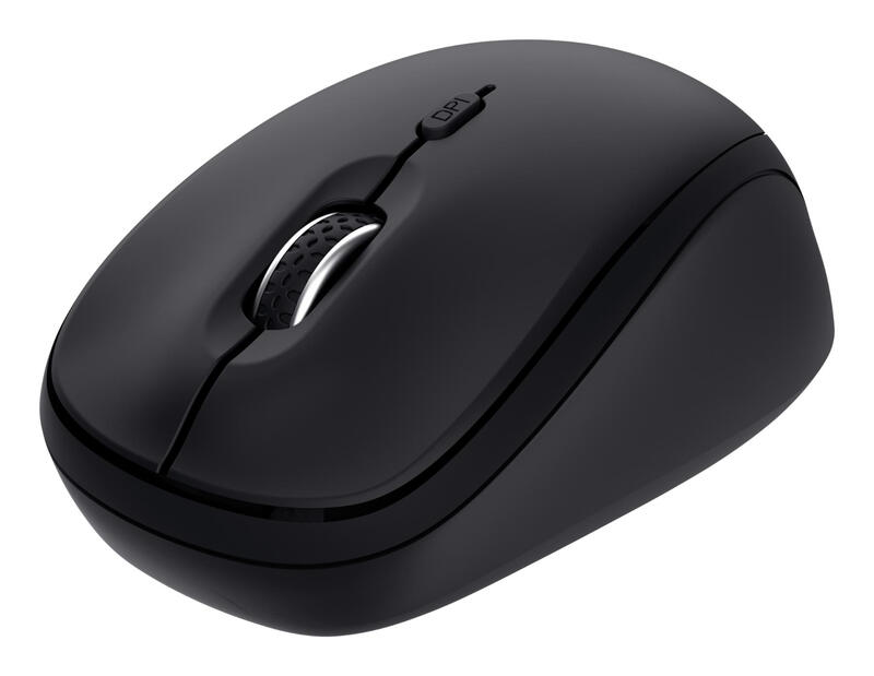 Trust YVI+ MULTI-DEVICE WIRELESS MOUSE BLACK Muis Draadloos, Bluetooth, USB Optisch Zwart 3 Toetsen 1600 dpi Multipair-functie