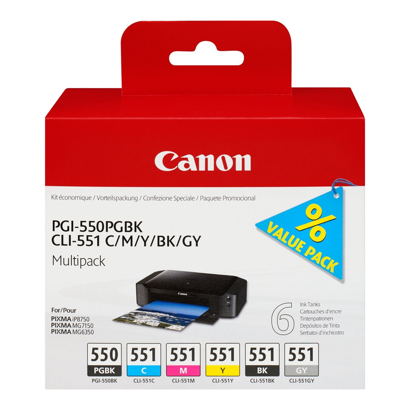 Canon PGI-550/CLI-551 Cartridges Combo Pack