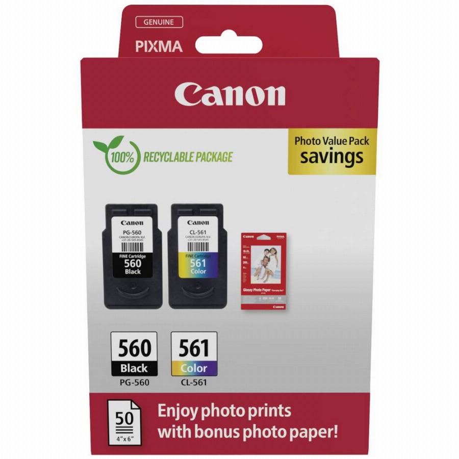 Canon PG-560/CL-561 Cartridge + Fotopapier