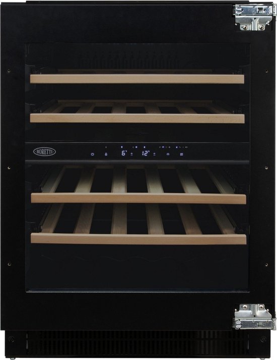 Boretti MLWC82 Wijnklimaatkast onderbouw 82cm, 2 zones, 35 flessen, Meubel paneel integratie
