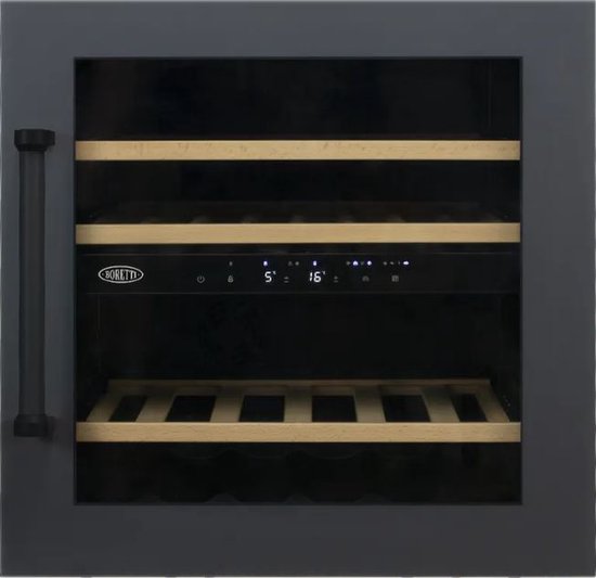 Boretti MLWC60AN Wijnklimaatkast inbouw 60cm, 2 zones, 28 flessen, AN