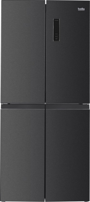 Bella BMD-448DDI - Amerikaanse Koelkast - 4 Deuren - No-Frost - 3 jaar garantie - Digitaal Display - 362 liter - Dark Inox