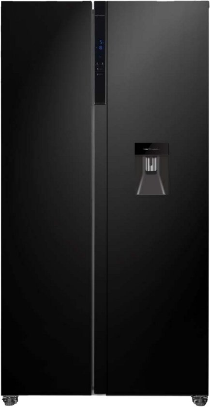 Frilec BONNSBS-680-WS-040CB - Amerikaanse Koelkast - Waterdispenser - No Frost - Energiezuinig C - 5 Jaar Garantie - Supervriezen - 592 Liter - Display - Zwart