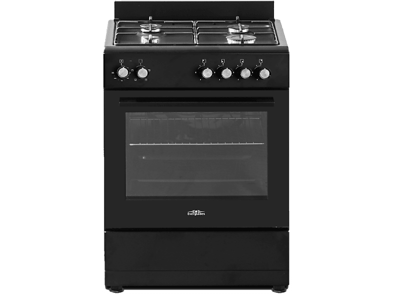Everglades EVCK6010 - Gasfornuis - Mat Zwart - 60CM - 62 Liter - 5 Jaar Garantie