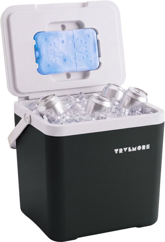 TRVLMORE Koelbox 14L - Frigobox - Inclusief Koelelement - Koelbox Klein - Antraciet