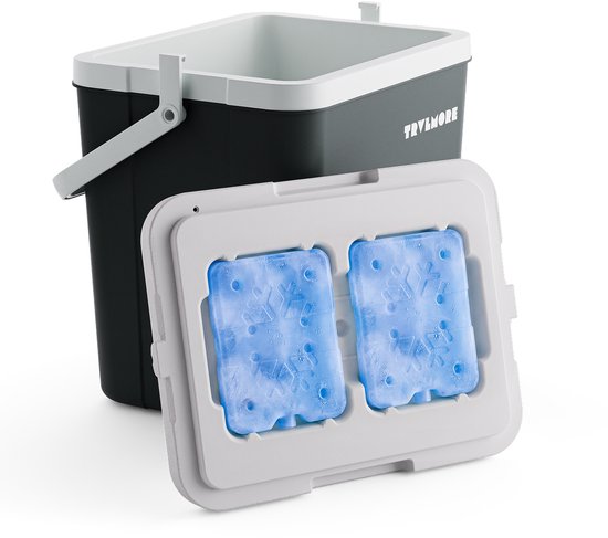 TRVLMORE Koelbox 26L - Frigobox - Inclusief 2 Koelelementen - Antraciet