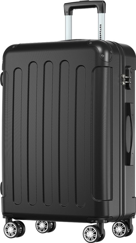 TRVLMORE Reiskoffer Middelgroot - 65x44x25 cm - 70L - Cijferslot - 4 Spinnerwielen 360° - Zwart