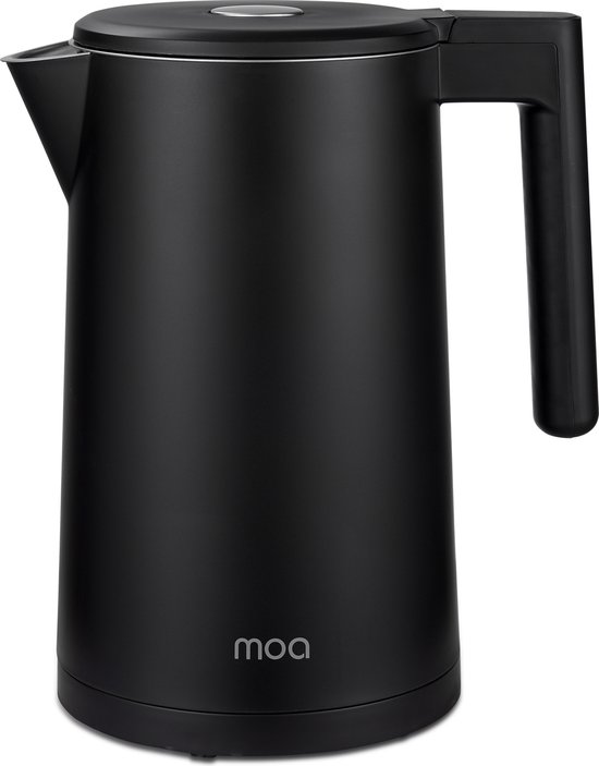 MOA Waterkoker met Temperatuurregeling – 1,7 Liter – Dubbelwandig – PFAS- & BPA-vrij – Warmhoudfunctie – Elektrische Waterkoker – 2200W – Zwart