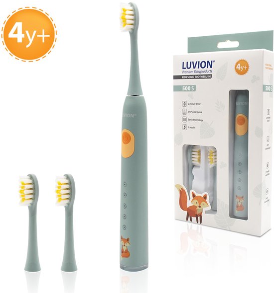 LUVION® 500S Groen – Sonische Elektrische Kinder Tandenborstel Kind – 5 Poetsstanden – USB-C Oplaadbaar