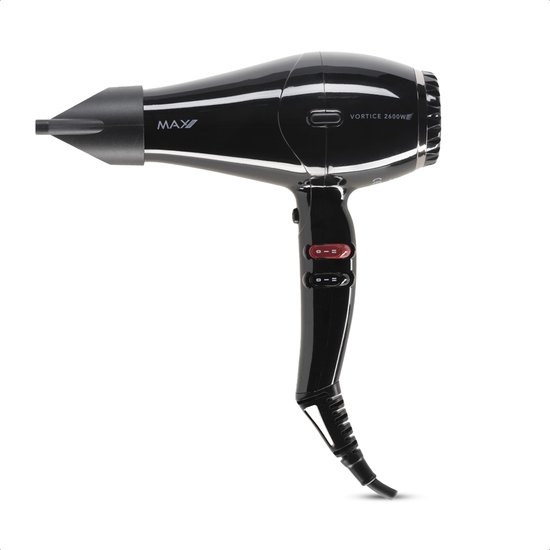 Max Pro Vortice Haardroger 2600W - Haar droger met diffuser - Fohns - Haar fohn - Haarfohn - Fhon - Blaasmond zwart