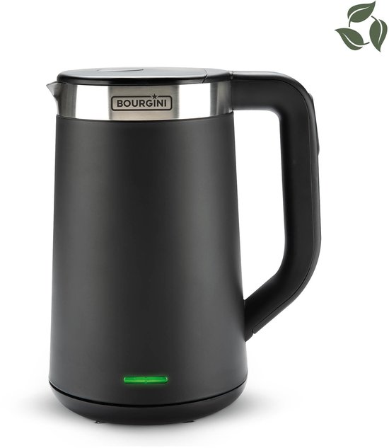 Bourgini Elements – Digitale Waterkoker – Zwart – 1.7 liter inhoud – GRS gecertificeerd gerecyclede materialen