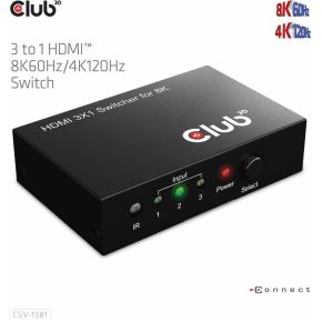CLUB3D 3 to 1 HDMI© 8K60Hz/4K120Hz Switch