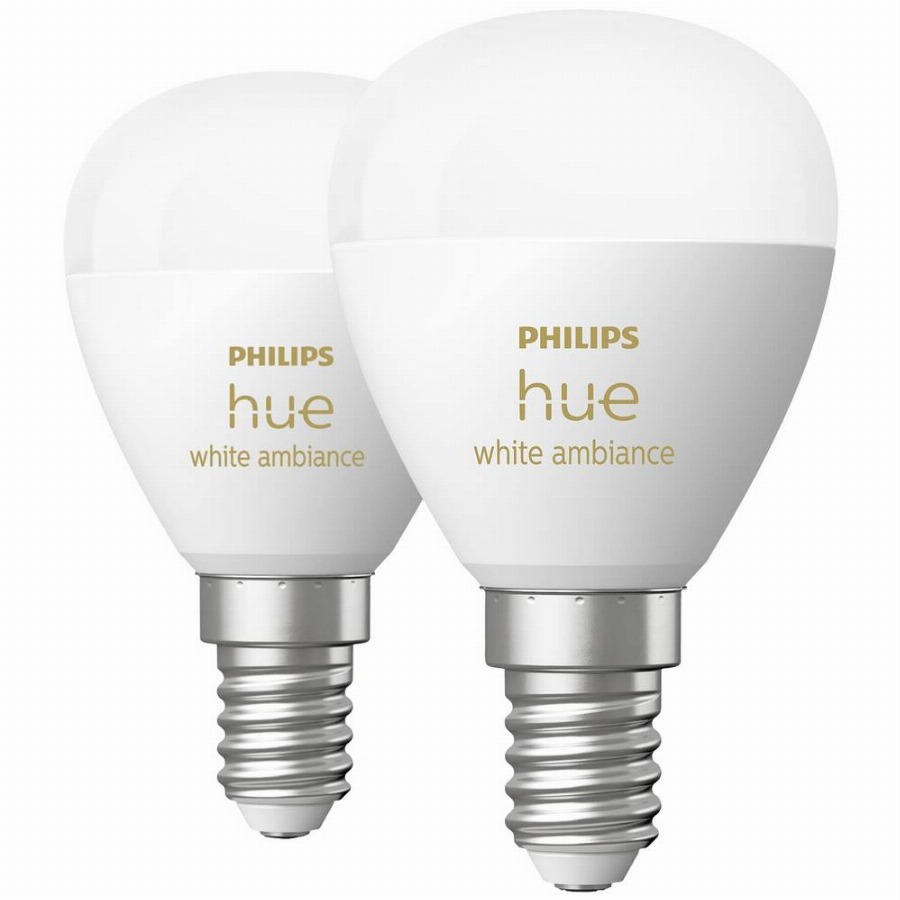 Philips Hue Luster kogellamp White Ambiance E14 2-pack