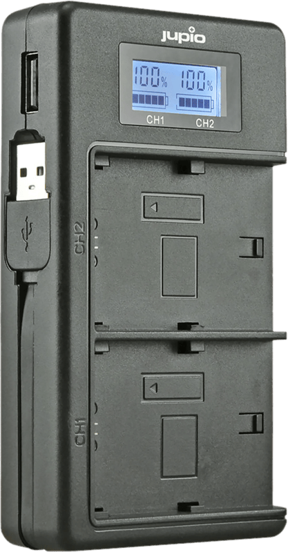 Jupio USB Duo Charger LCD voor Sony NP-FW50