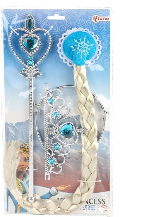 Toi-Toys IJsprinses Verkleedset met Vlecht, Tiara en Staf