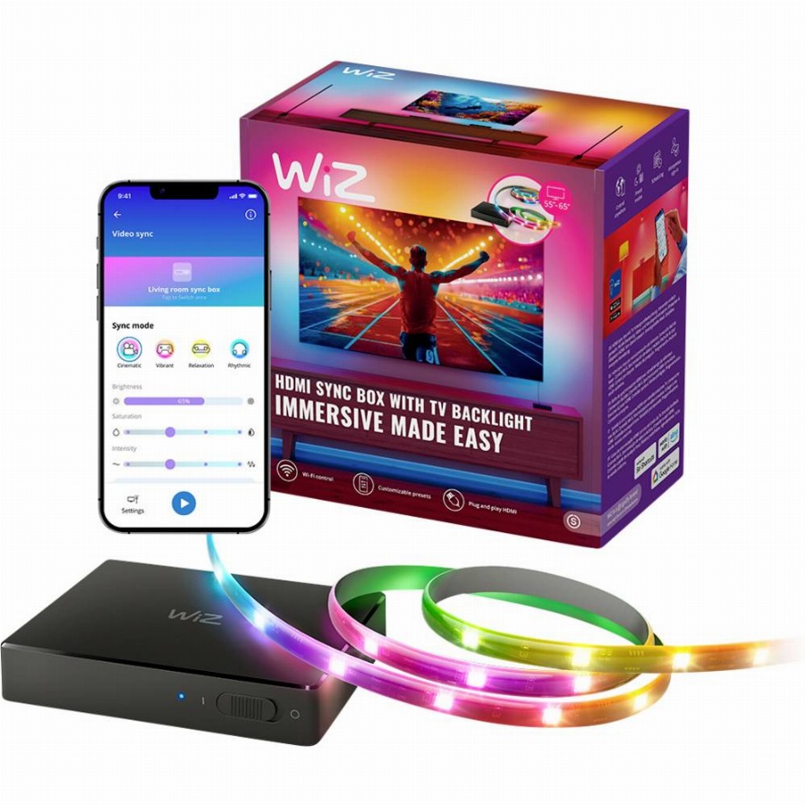 WiZ HDMI Sync Box + Lightstrip voor 55-65 Inch TV's