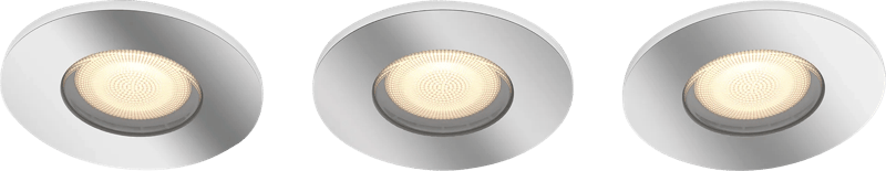 Philips Hue Adore badkamerinbouwspot White Ambiance – rond – Chroom 3-pack + dimmer