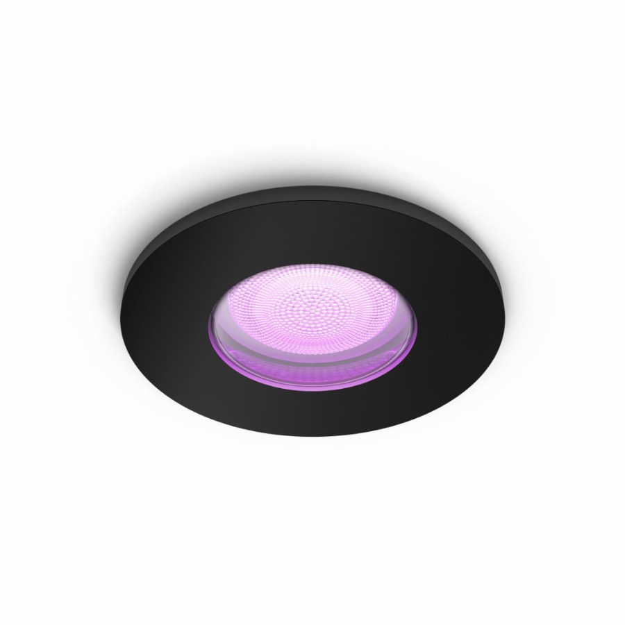 Philips Hue Xamento badkamer inbouwspot White and Color – Zwart – Rond