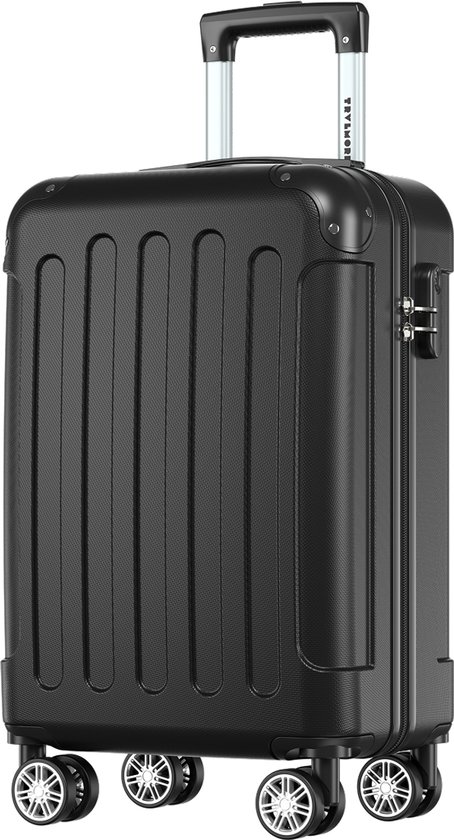 TRVLMORE Handbagage Koffer - 38L - Cijferslot - Lichtgewicht - Trolley - 54x34x20 cm - Past binnen 55x40x20 cm - Zwart