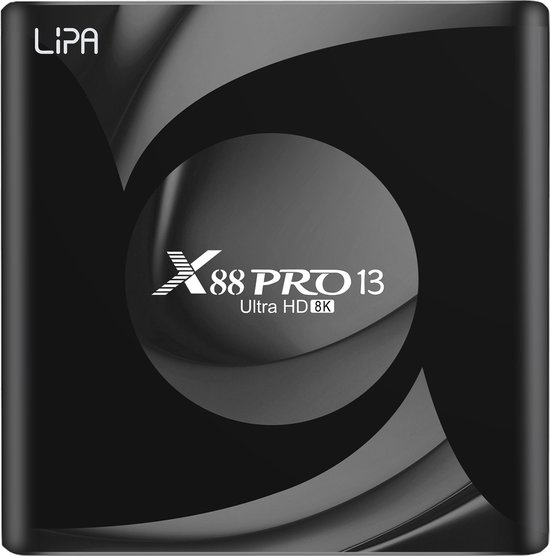 Lipa X88 Pro 13 Android Tv Box 4-32 GB Android 13 - Mediaplayer voor tv - media streamer - Tv box Android - Mediaplayer Met Kodi, Netflix en Playstore-8K decoder - Apps via Playsto…