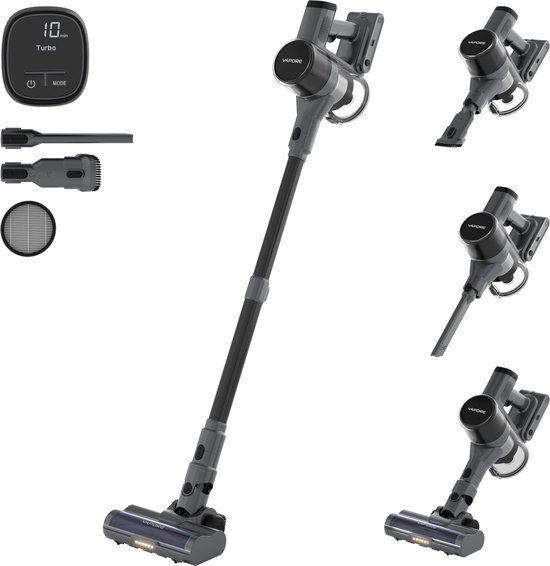 Vapore Steelstofzuiger Draadloos – 47 Minuten Accuduur – 350W – Snoerloze Stofzuiger – Stofzuiger Zonder Zak – Op Accu – Vacuum Cleaner – Kruimeldief – Draadloze Steelstofzuiger -…
