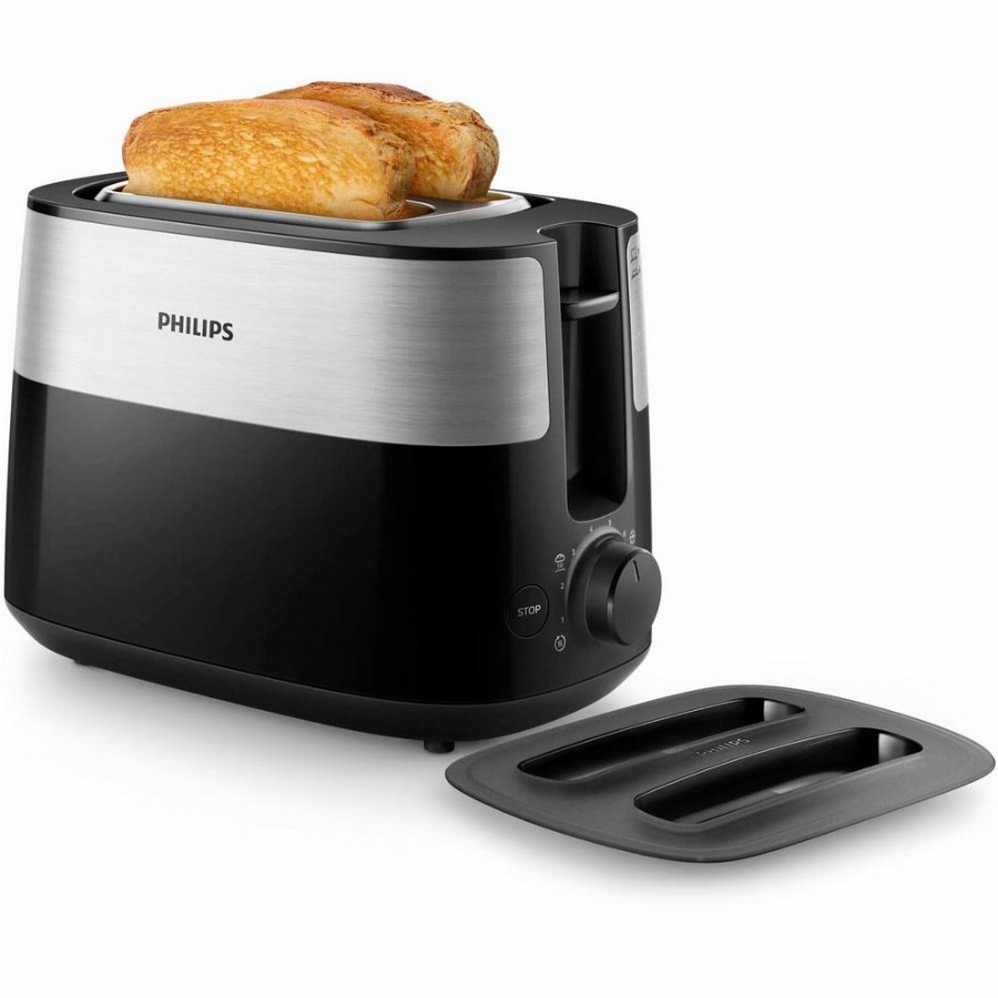 Philips Daily Collection Broodrooster Zwart, Zilver