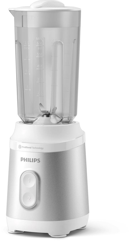Philips 3000-serie Mini blender HR2510/90 - 0,6 L - 350W - Wit/Zilver