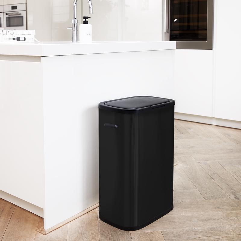 Prullenbak met drukdeksel – 60 liter – zwart