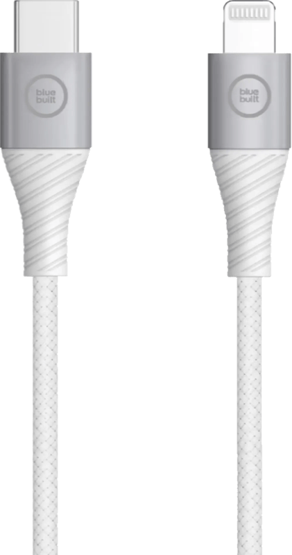 BlueBuilt Usb C naar Lightning Kabel 1,5m Nylon Wit