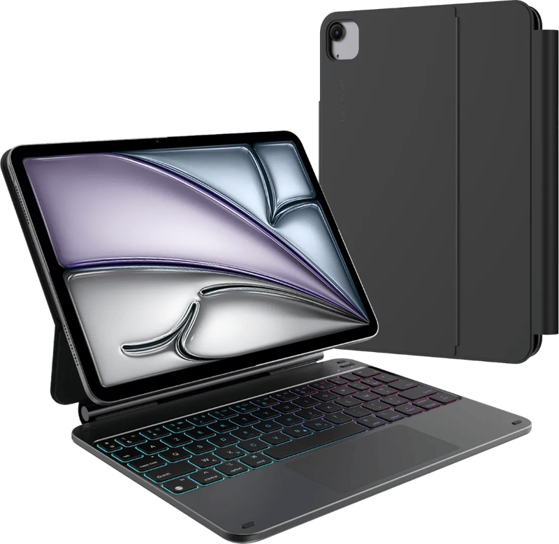BlueBuilt Apple iPad Air (2026/2025/2024) 11 inch Toetsenbord Hoes AZERTY Zwart