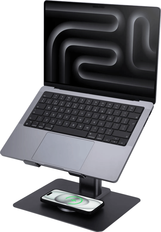 BlueBuilt Verstelbare Laptopstandaard met Draadloze Oplader 10 – 17 Inch