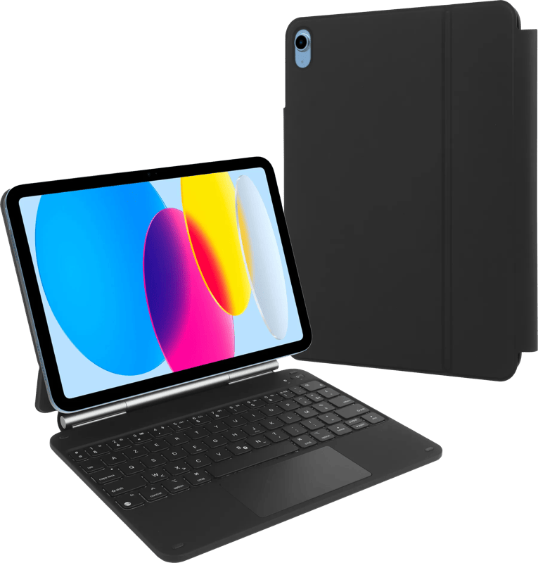 BlueBuilt Apple iPad (2025/2022) 11 inch Toetsenbord Hoes AZERTY Zwart