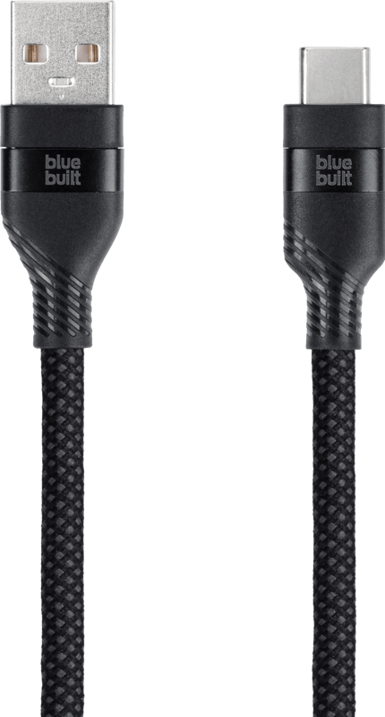 BlueBuilt Usb A naar Usb C Kabel 1,5m Nylon Zwart