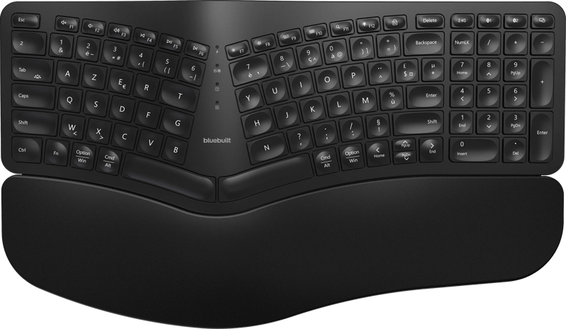 BlueBuilt Draadloos Ergonomisch Bluetooth Toetsenbord AZERTY