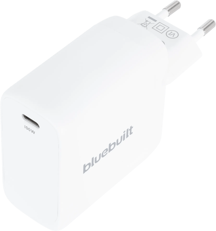 BlueBuilt 100W GaN Usb C Oplader Wit